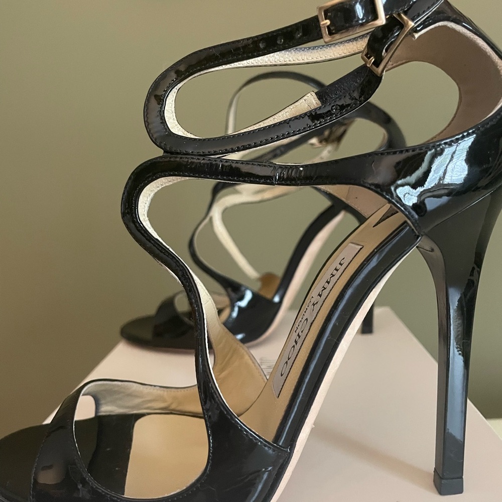 Jimmy Choo Black Patent Strappy Heels (excellent condition) - Picture 2 of 10